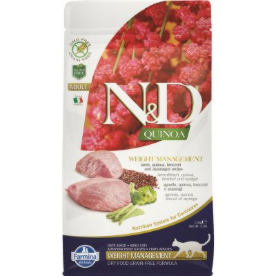 N&D GF Quinoa CAT Weight Mngmnt Lamb & Broccoli 5 kg – Zboží Dáma