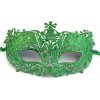 Karnevalový kostým maska škraboška s glitry 7 zelená pastelová