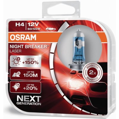 Osram Night Breaker Laser H4 12V 60/55W P43t 2 ks