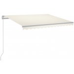 VidaXL Ručně zatahovací markýza s LED světlem 350 x 250 cm krémová – Zboží Mobilmania