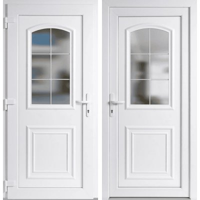 OknaDvereNaMiru.cz Vchodové plastové dveře 302 bílá / bílá levé otevírání dovnitř 100 x 210 cm – Hledejceny.cz