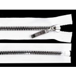 Kostěný zip šíře 5 mm, délka 40 cm, čtvercové zuby - bílý/stříbrný – Hledejceny.cz