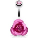 Šperky4U piercing do pupíku růžička WP01065-P – Zboží Dáma