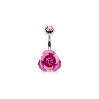 Šperky4U piercing do pupíku růžička WP01065-P – Zboží Mobilmania