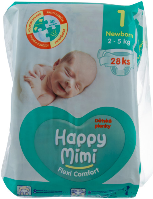 Happy Mimi Flexi Comfort 1 newborn 28 Ks od 120 Kč - Heureka.cz