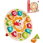 Hape dřevo puzzle vkládací hodiny 13 dílků 25cm – Zboží Mobilmania