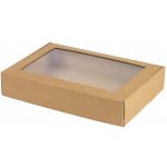 Krabice na cukroví s průhledným okénkem 320x220x60 mm, hnědá kraft – Zboží Mobilmania