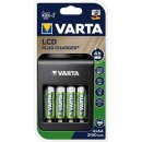 Klasické nabíječky Varta LCD Plug Charger + 4x AA 2100mAh 57687101441