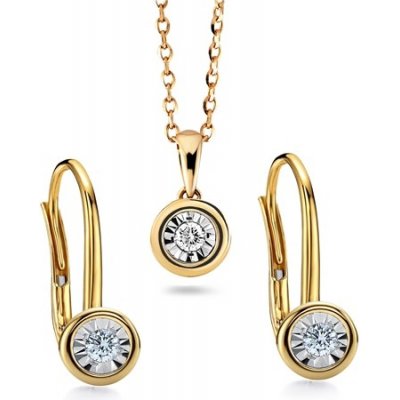 L'Amour Diamonds zlatá souprava s diamanty BSOUP007F – Zboží Mobilmania