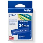 Brother TZe-555, modrá / bílá 24mm – Hledejceny.cz
