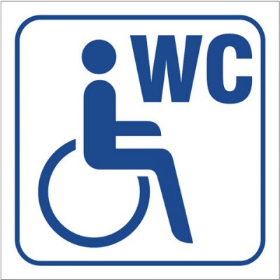 Značka WC pro invalidy, samolepicí fólie, 10 × 10 cm – Zboží Mobilmania