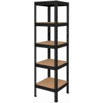 Výprodej-regálů.cz Regál 1830x400x400 mm lakovaný 5-policový, nosnost 1000 kg, RIVET - černý – Zboží Mobilmania