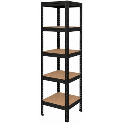 Výprodej-regálů.cz Regál 1830x400x400 mm lakovaný 5-policový, nosnost 1000 kg, RIVET - černý – Zboží Mobilmania