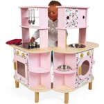 Janod Dětská dřevěná kuchyňka Twist oboustranná s pračkou – Zboží Dáma