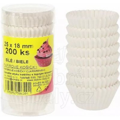 PME košíčky cukrářské malé bílé 25x18 mm 200 ks