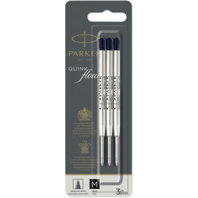 Parker Náplň QuinkFlow do kuličkové tužky M černá 3 ks 1502/0219151 – Zboží Živě