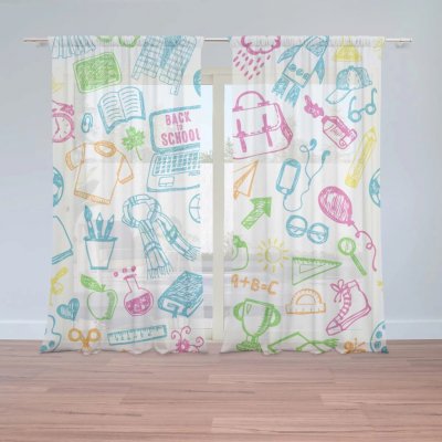 Záclony Barevná škola: 2 ks - 150x250 cm - Sablio – Hledejceny.cz