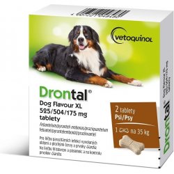 Drontal Dog Flavour XL 525 504 175mg pro psy 2 tablety