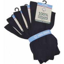 RS Hladké jednobarevné 100% bavlněné ponožky černá