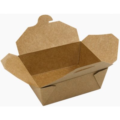 EcoObaly Papírový box EKO na jídlo 215x160x65 mm kraft s chlopněmi 2000 ml – Zboží Dáma