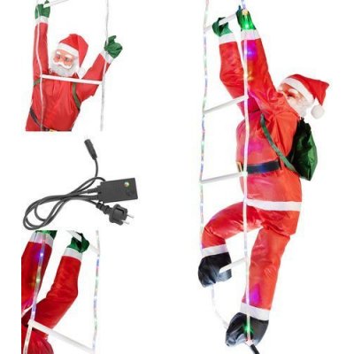 ISO TRADE Santa Claus na žebříku 95 LED 240 cm ISO