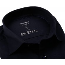Olymp Level Five 24/Seven elastická košile prodloužený rukáv tmavomodrá