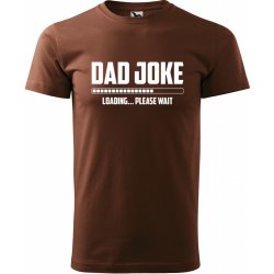 Sablio tričko s potiskem Dad joke loading hnědé