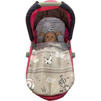 SDS Peřinky do kočárku pro panenky Zvířátka růžová 27x40 cm / 25x20 cm – Zboží Mobilmania