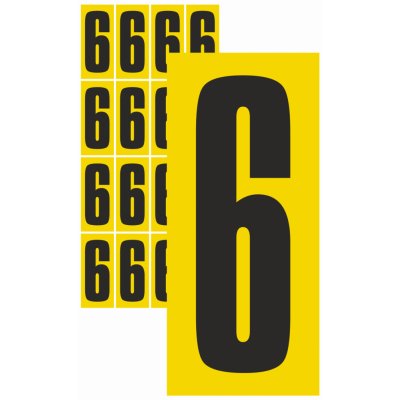 Čísla samolepicí 6 samolepící vinylová fólie velikost znaku 150 mm – Zboží Dáma