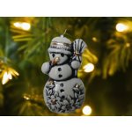 Keramikaportal.eu. Sněhulák pro štěstí. Drobná zlacená modrá keramická maličkost,6x3cm s očkem na pověšení.Od českých keramiků. – Zboží Mobilmania