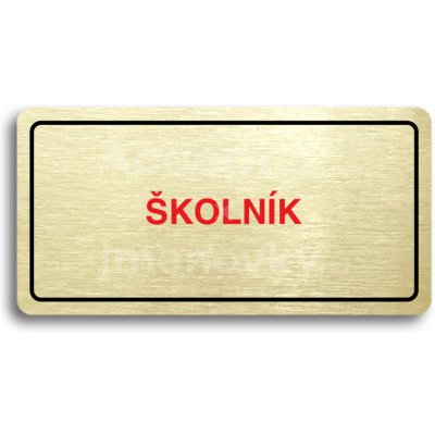 ACCEPT Piktogram ŠKOLNÍK - zlatá tabulka - barevný tisk – Zboží Mobilmania