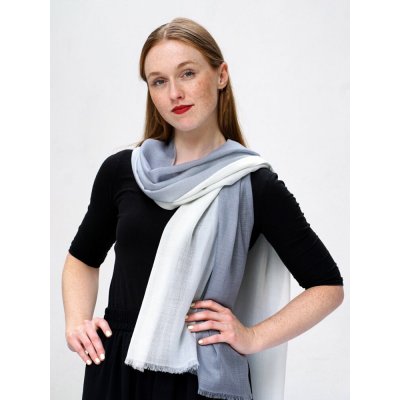 Prstýnková pašmína exclusive ombré šedá se smetanovou – Hledejceny.cz
