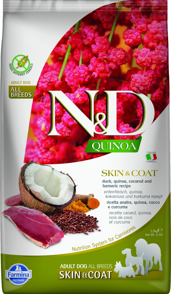 N&D Quinoa Dog Adult All Breeds Skin & Coat Grain Free Duck & Coconut 2,5 kg