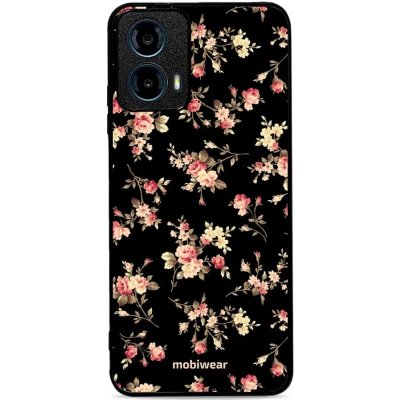 Mobiwear Glossy Motorola Moto G34 5G G039G Květy na černé – Zboží Mobilmania