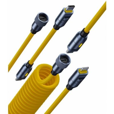 Aohi Modulární prodlužovací kabel AOHI / Modulares Ladekabel-Set, USB-C, Apple Lightning, 2,4 m, žlutý