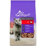 Pet Specialist Kompletní krmivo pro dospělé sterilizované kočky s hovězím 1,4 kg – Hledejceny.cz