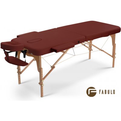 Fabulo USA Dřevěný masážní stůl Fabulo UNO Set 186x71 cm bordová 186 x 71 cm 13,2 kg