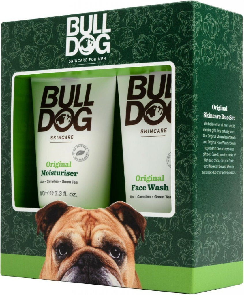 Bulldog Original Moisturizer hydratační krém na obličej pro muže 100 ml + Original Face Wash čisticí gel na obličej 150 ml dárková sada