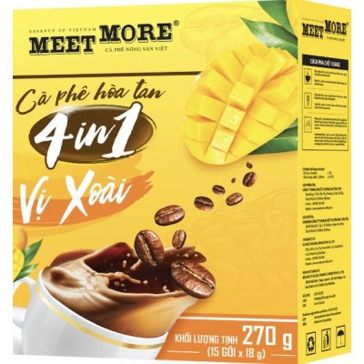 Meet More 4in1 instantní ochucená mango káva 270 g – Zboží Mobilmania
