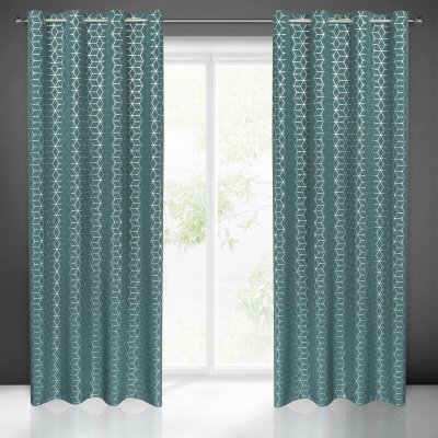 Takoy Závěs CUBE se stříbrným geometrickým vzorem-HF-372552 | 140 x 250 cm – Hledejceny.cz