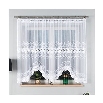 Dekorační oblouková krátká záclona na žabky BASTIA bílá 320x140 cm MyBestHome – Hledejceny.cz