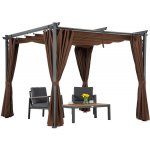 Garden Point pergola La Palma 3 x 3 m se závěsy Hnědá – Hledejceny.cz