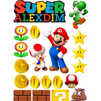 Jedlý tisk SUPER MARIO ● materiál: FONDÁNOVÝ DECORLIST ✴️ – Hledejceny.cz