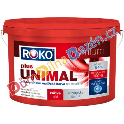Rokospol Roko Unimal plus zářivě bílá profesionální malířská barva Hmotnost: 8 kg
