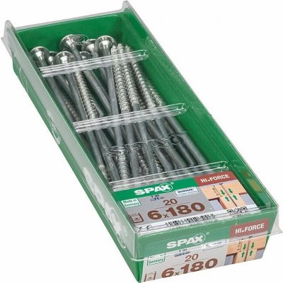 Spax Vrut do dřeva HI.FORCE, ø 6 × 180 mm, TX30, talířová hlava, 20 ks 4251010601812 – Hledejceny.cz