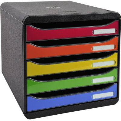 Exacompta Plus A4 box 5 zásuvek černý / barevný – Zboží Mobilmania