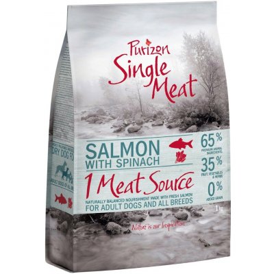 Purizon Single Meat Adult losos a špenát s květy chrpy 1 kg