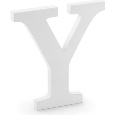 PartyDeco Dřevěné písmeno Y bílé, 19 cm – Zboží Mobilmania