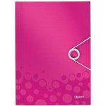 Leitz Desky s gumičkou WOW, A4, PP, růžová – Hledejceny.cz