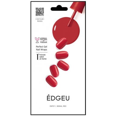 ÉDGEU gelové nalepovací nehty Signal red 16 ks – Zboží Mobilmania